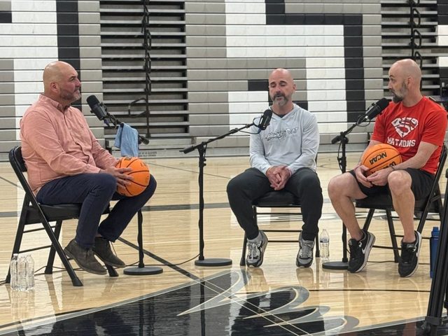 On The Mic With Mike recording in a high school gym