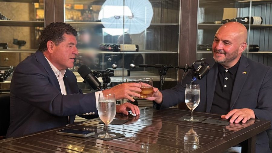 On The Mic With Mike recording, a toast at the table